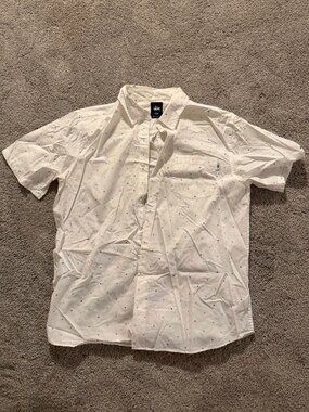 Stussy rainbow confetti button up Medium